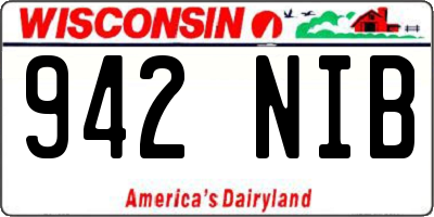WI license plate 942NIB