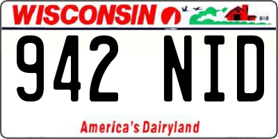 WI license plate 942NID