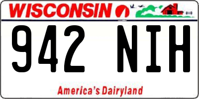 WI license plate 942NIH