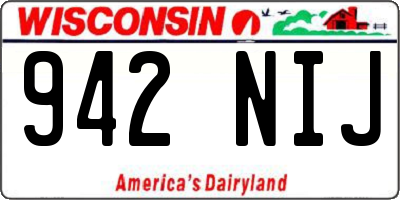 WI license plate 942NIJ