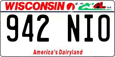 WI license plate 942NIO