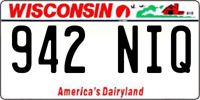 WI license plate 942NIQ