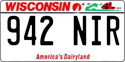 WI license plate 942NIR