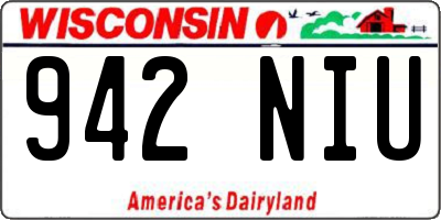 WI license plate 942NIU