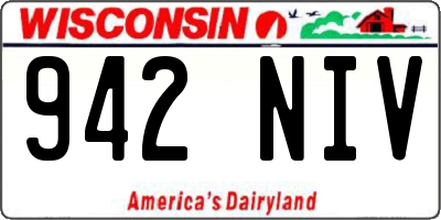 WI license plate 942NIV
