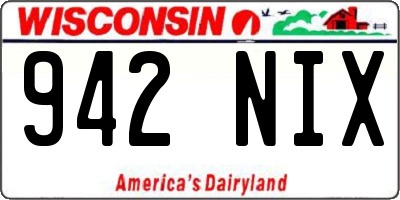 WI license plate 942NIX
