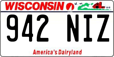 WI license plate 942NIZ