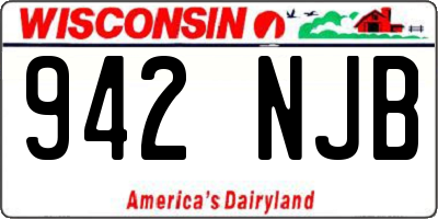 WI license plate 942NJB