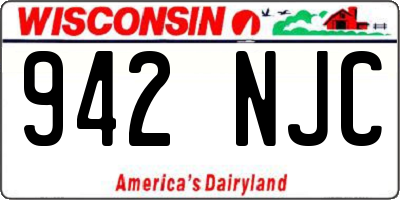 WI license plate 942NJC