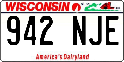 WI license plate 942NJE