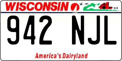 WI license plate 942NJL