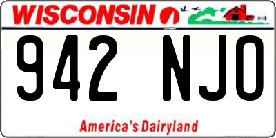 WI license plate 942NJO