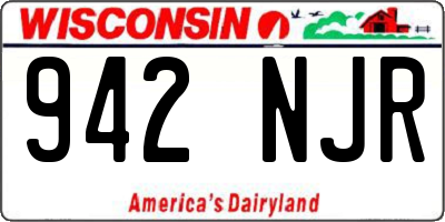 WI license plate 942NJR