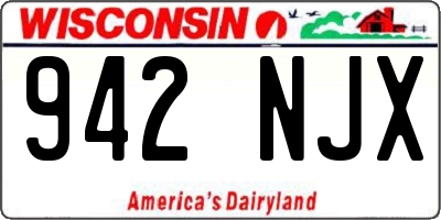 WI license plate 942NJX