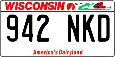 WI license plate 942NKD