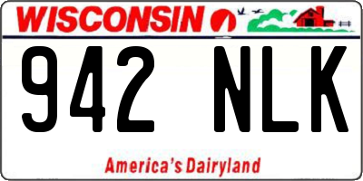WI license plate 942NLK