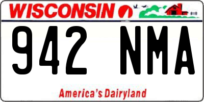 WI license plate 942NMA