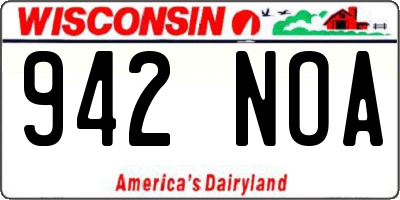 WI license plate 942NOA