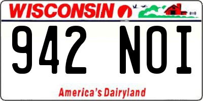 WI license plate 942NOI