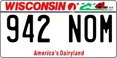 WI license plate 942NOM