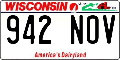 WI license plate 942NOV