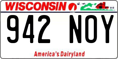 WI license plate 942NOY