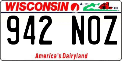 WI license plate 942NOZ