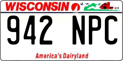 WI license plate 942NPC