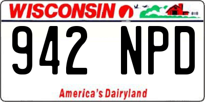 WI license plate 942NPD