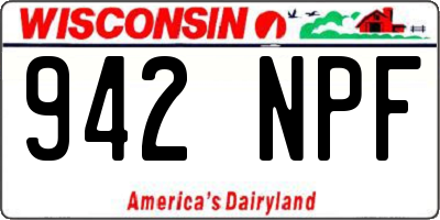 WI license plate 942NPF