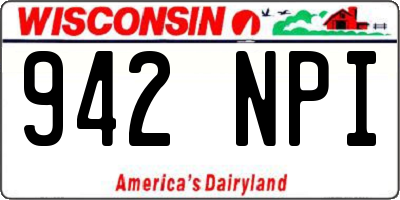 WI license plate 942NPI