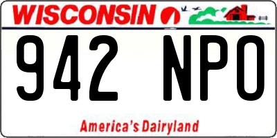 WI license plate 942NPO