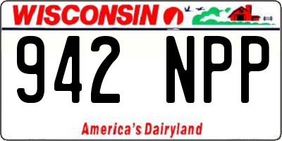WI license plate 942NPP