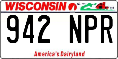 WI license plate 942NPR