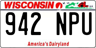 WI license plate 942NPU