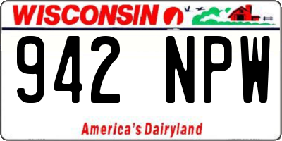 WI license plate 942NPW