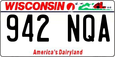 WI license plate 942NQA