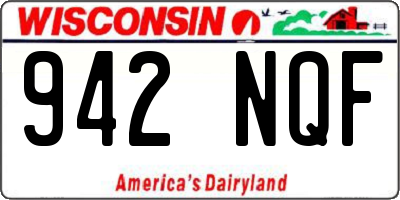 WI license plate 942NQF