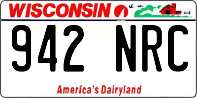 WI license plate 942NRC