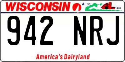 WI license plate 942NRJ