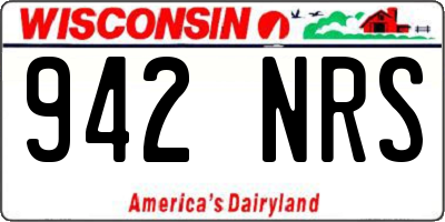 WI license plate 942NRS