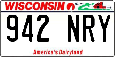 WI license plate 942NRY