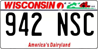 WI license plate 942NSC
