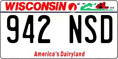 WI license plate 942NSD