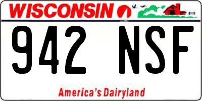 WI license plate 942NSF
