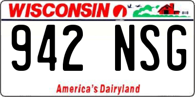 WI license plate 942NSG