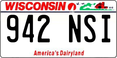 WI license plate 942NSI