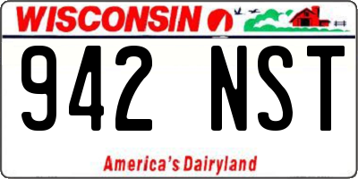 WI license plate 942NST