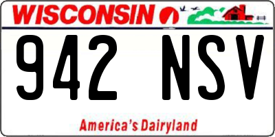 WI license plate 942NSV