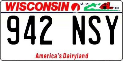 WI license plate 942NSY